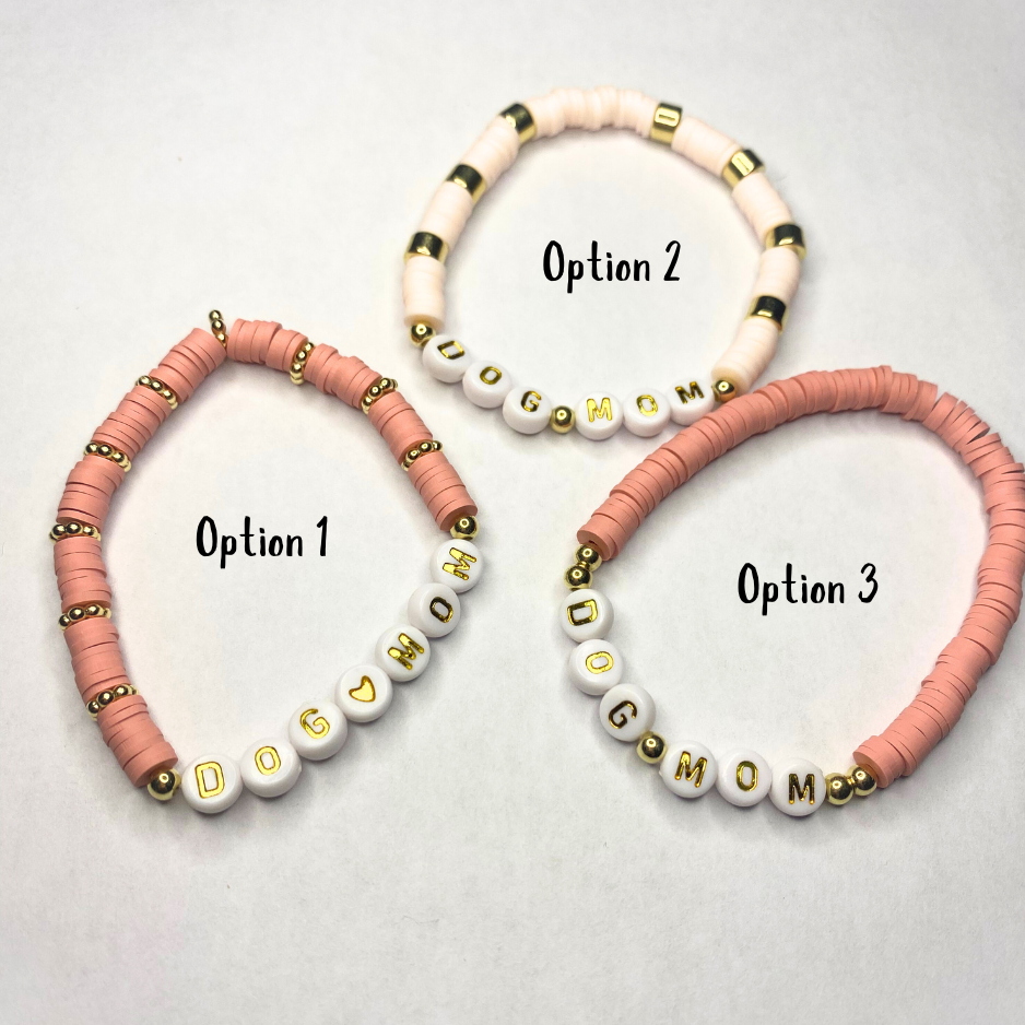 Dog Mom Bracelet – 7" Stretch Beaded Bracelet 🐾 (3 Styles Available)